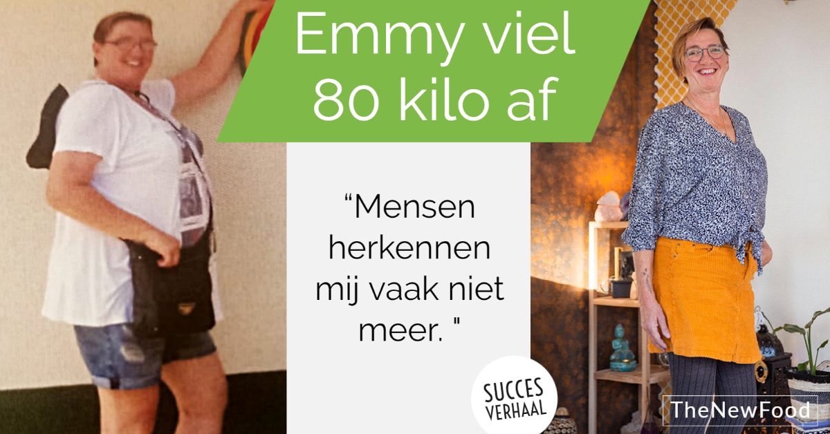 Emmy viel 80 kilo af