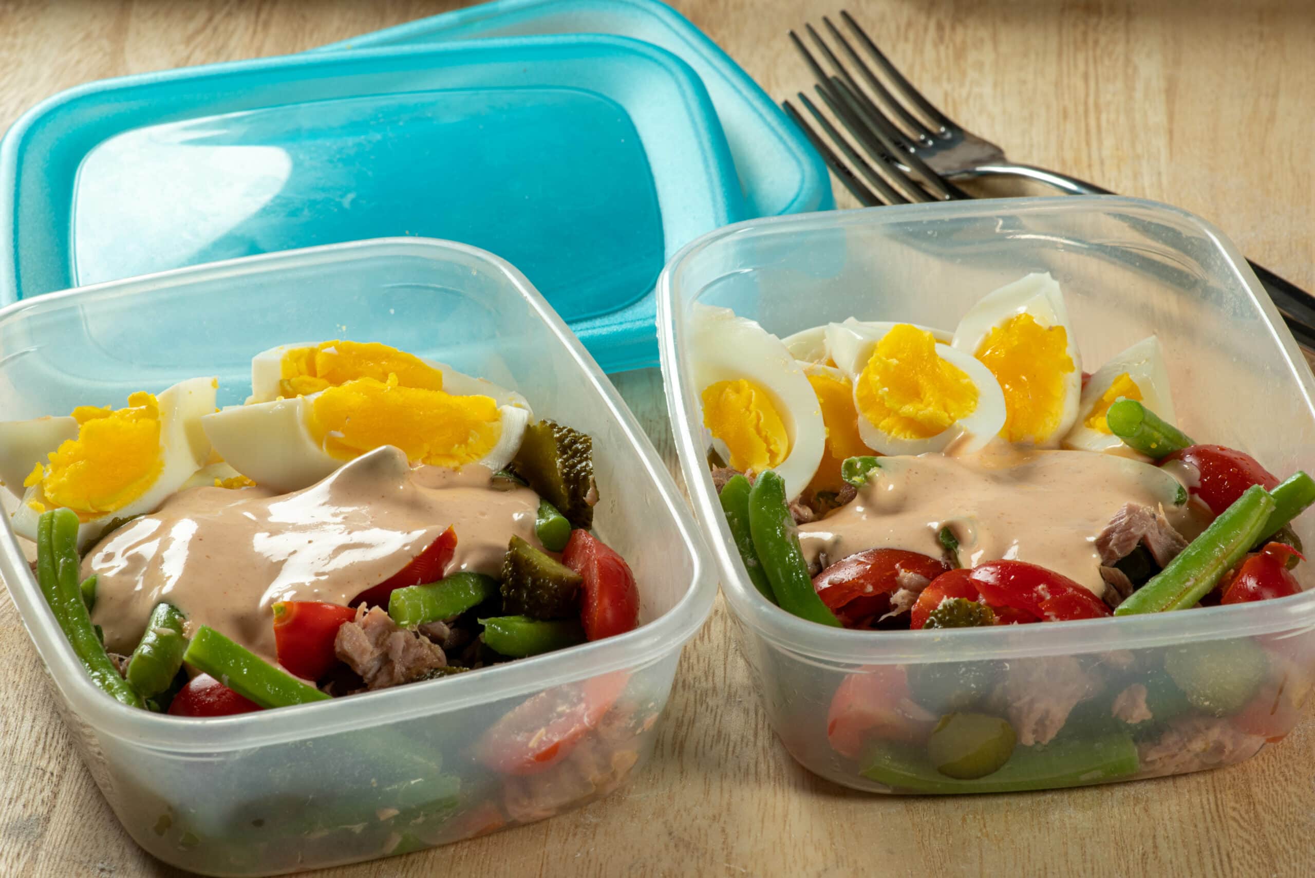 lunchsalade pittig